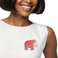 Delta Sigma Theta DST Brooch Red Swirled Tribal Elephant Pin