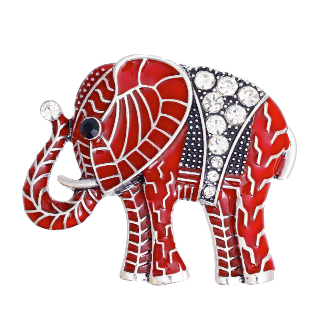 Delta Sigma Theta Inspired Brooch DST Red Elephant Bling Pin for Women