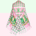 Alpha Kappa Alpha  AKA Pink Green Houndstooth Fashion Shawl Scarf