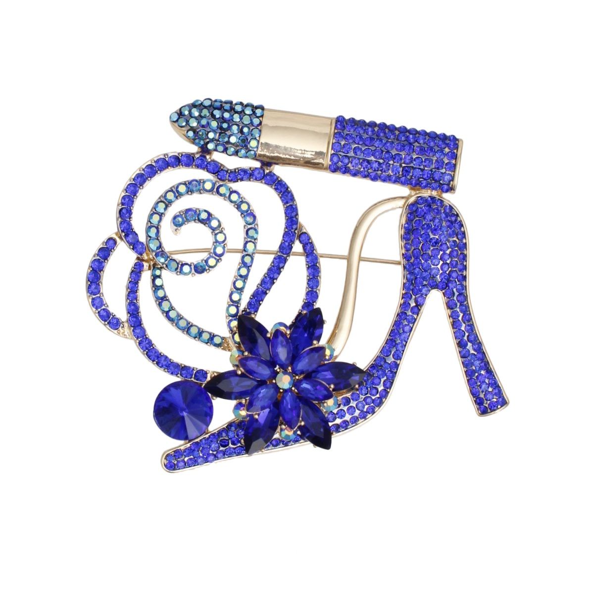SGRHO Luminous Lipstick High Heel Blue Brooch