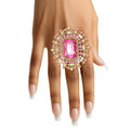 AKA Sorority Pink Green Radiant Pearl Ring