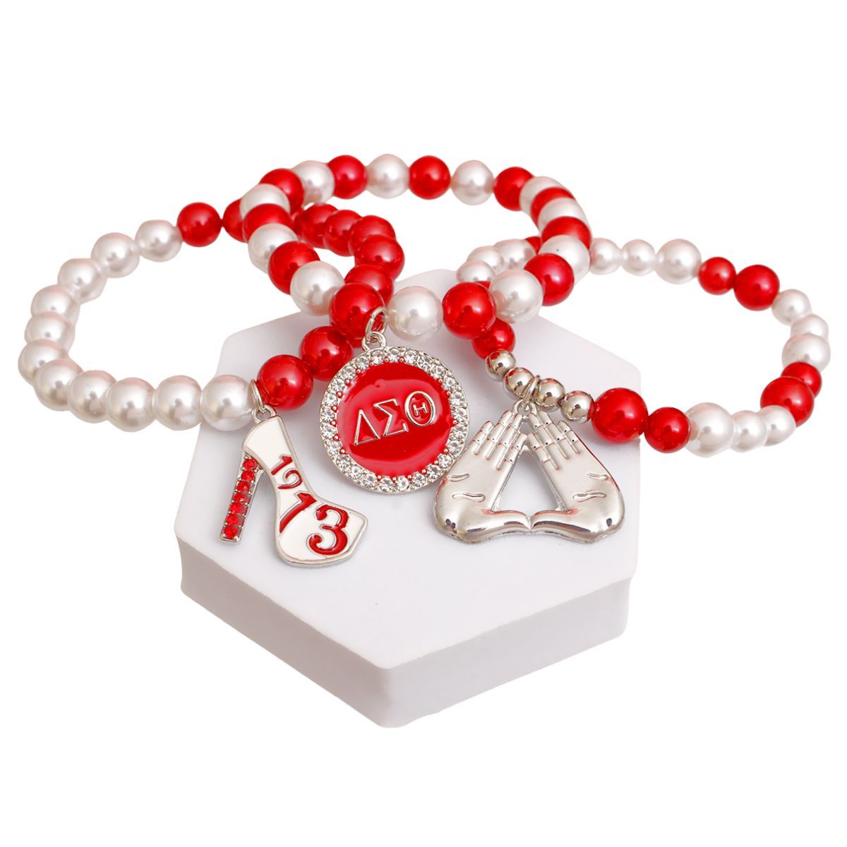 Delta Sigma Theta Bracelet Jewelry Radiate with Elegance: ΔΣΘ  DST Pearl Bracelet Set
