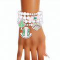 AKA Sorority Inspired Charm Pearl Alpha Kappa Alpha Bracelet