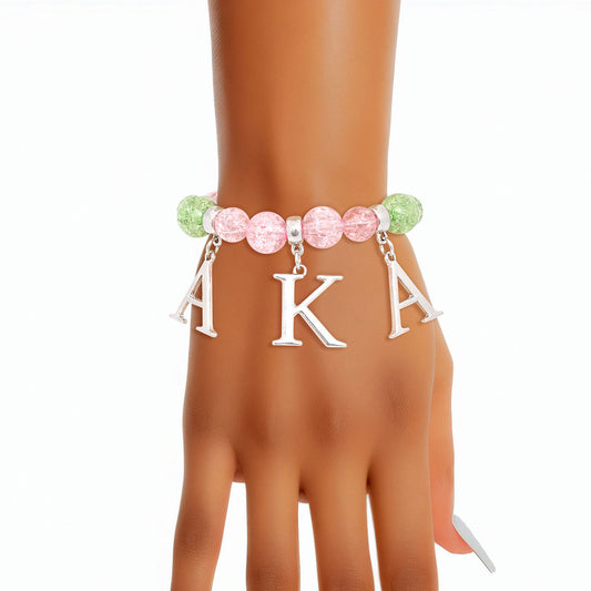 AKA Alpha Kappa Alpha Inspired SKEE WEE Bead Charm Bracelet