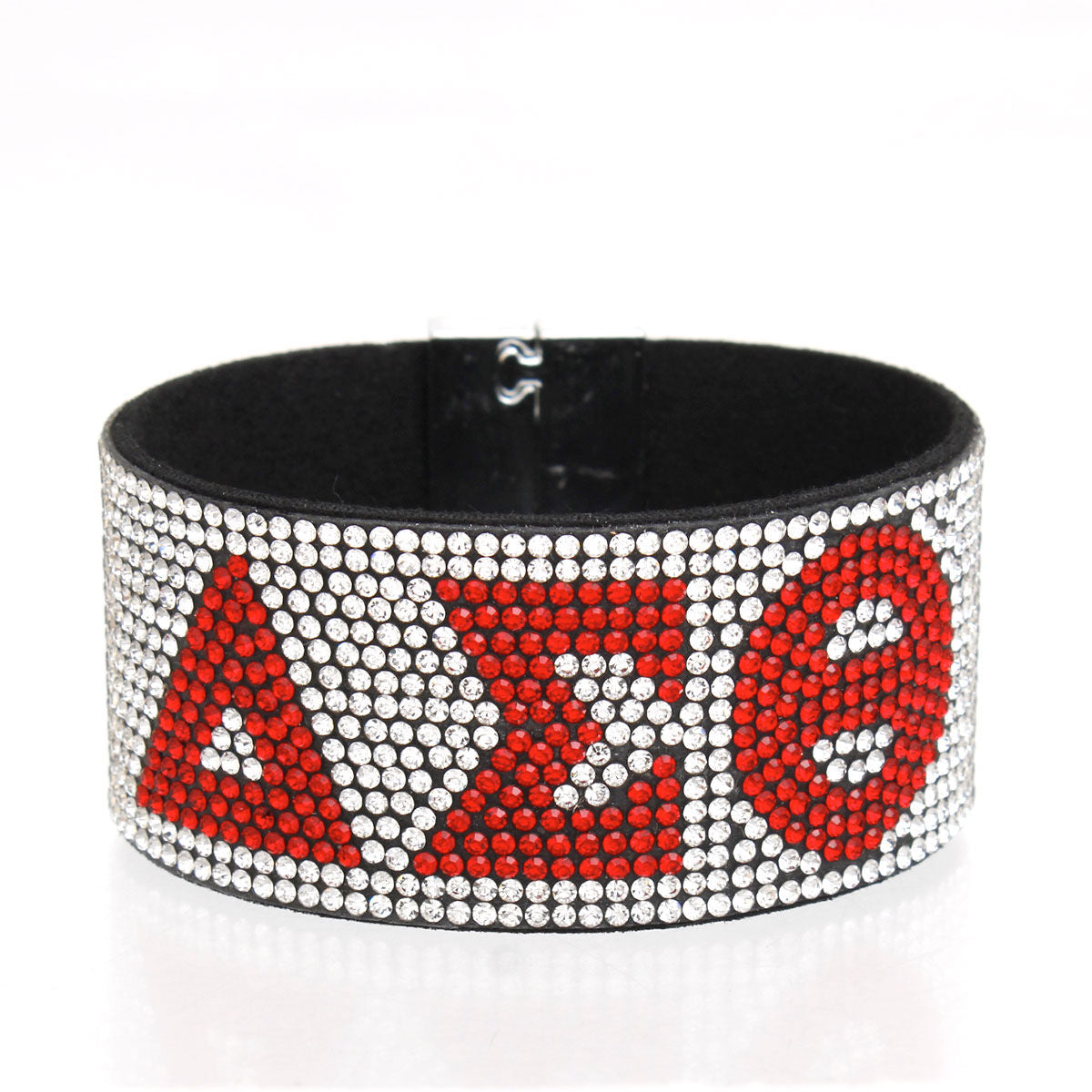 DST Delta Sigma Theta Sorority Clear Rhinestone Magnetic Bracelet
