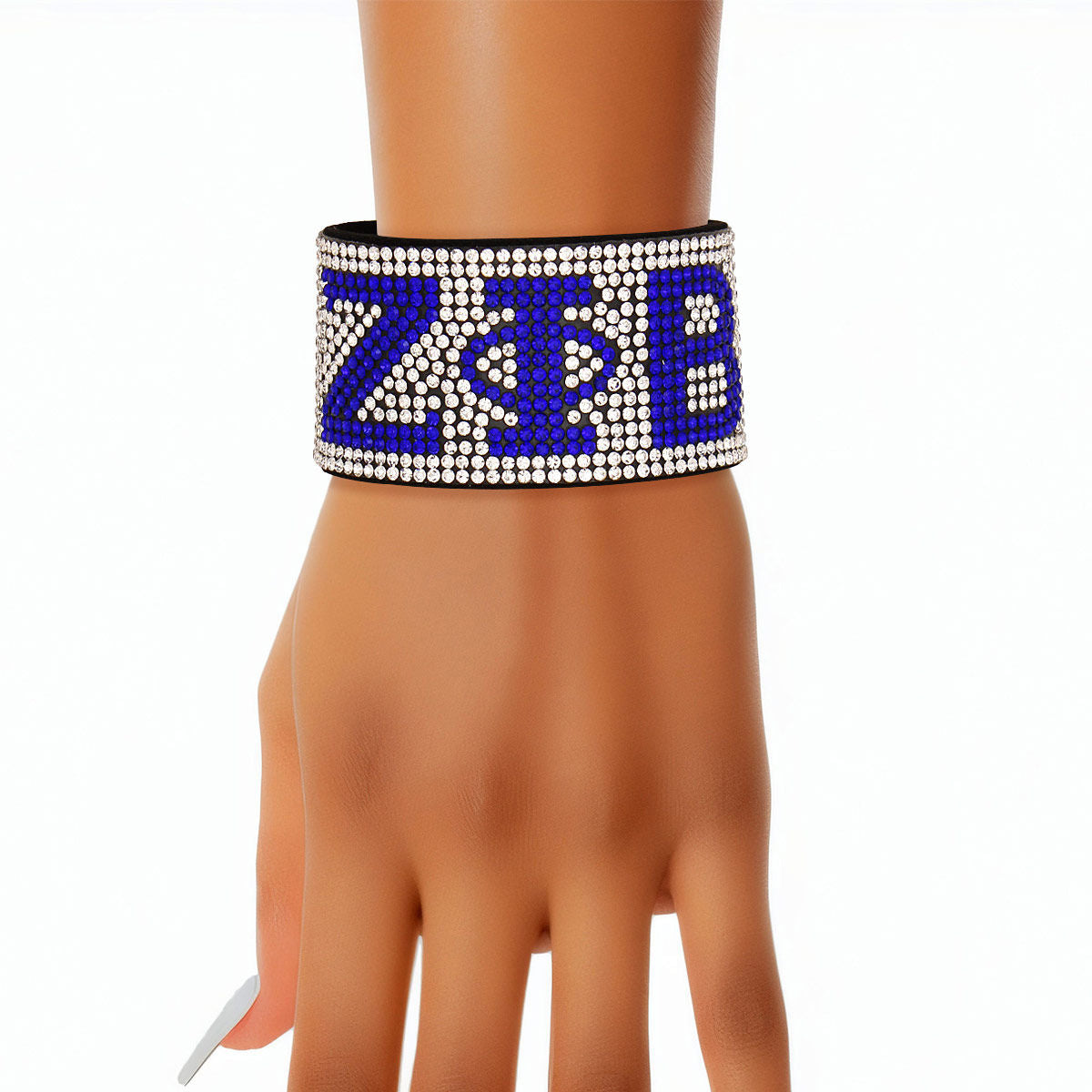ZPB Zeta Phi Beta Sorority Jewelry Clear Rhinestone Magnetic Bracelet