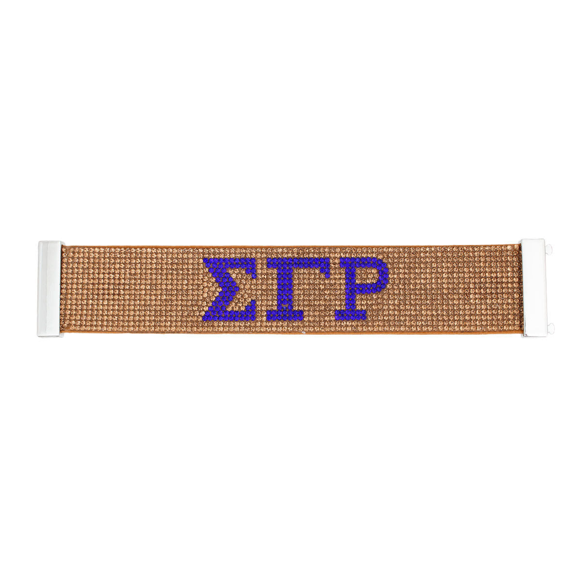 Sigma Gamma Rho SGRHO Sorority Gold Rhinestone Magnetic Bracelet