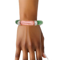 AKA Alpha Kappa Alpha Inspired Pink Green Tubular and Rondelle Bead Bracelet