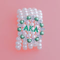 AKA Alpha Kappa Alpha Bracelet White Pearl AKA 5 Strand