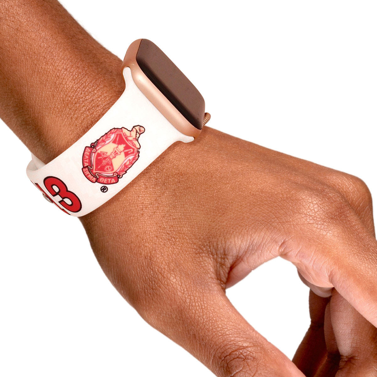 Delta Sigma Theta DST Sorority Inspired White Red 1913 Apple Watch Band Strap Women