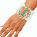 AKA Alpha Kappa Alpha White Pearl Pretty Girl Rhinestone Bracelet