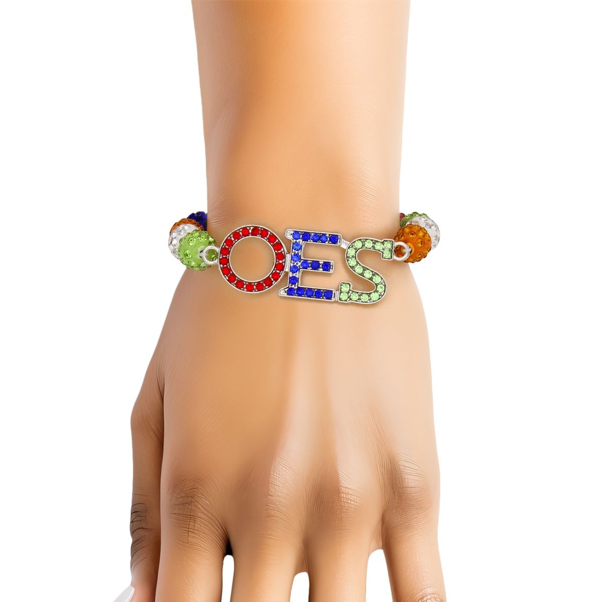 OES Eastern Star Sorority Inspired Multicolor Clay Ball Bead Bracelet