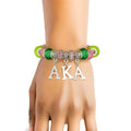 AKA Alpha Kappa Alpha Sorority Bracelet Rondelle Bead Letter Charm Bracelet