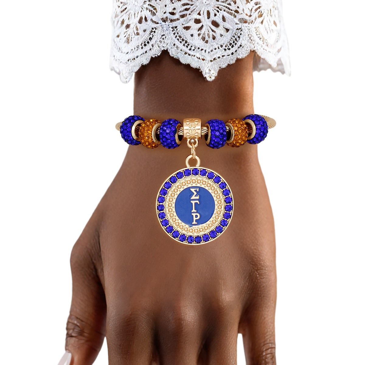 SGRHO Greek Merch Bead and Charm Cable Bracelet
