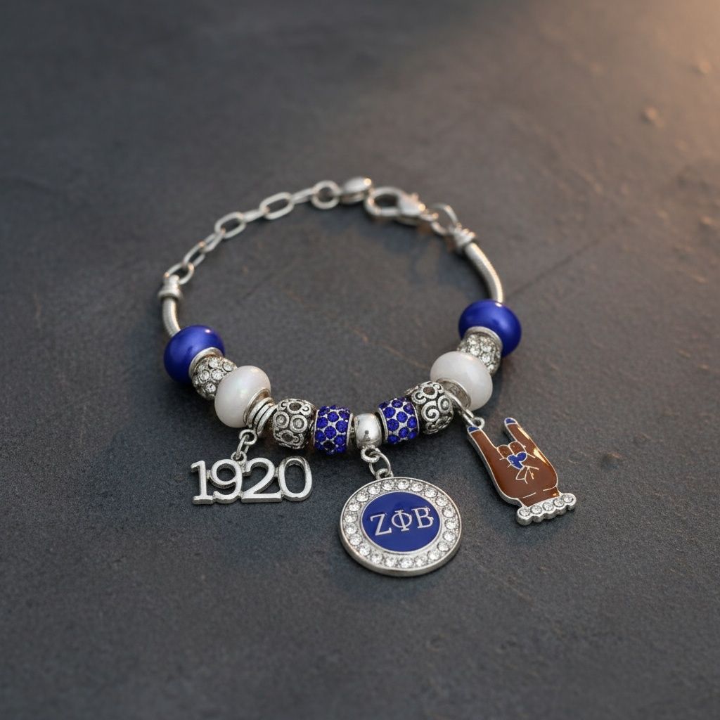 ZPB Snake Chain Triple Charm Luxe Bead Bracelet