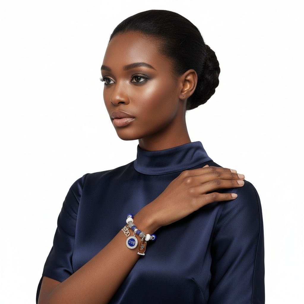 ZPB Snake Chain Triple Charm Luxe Bead Bracelet