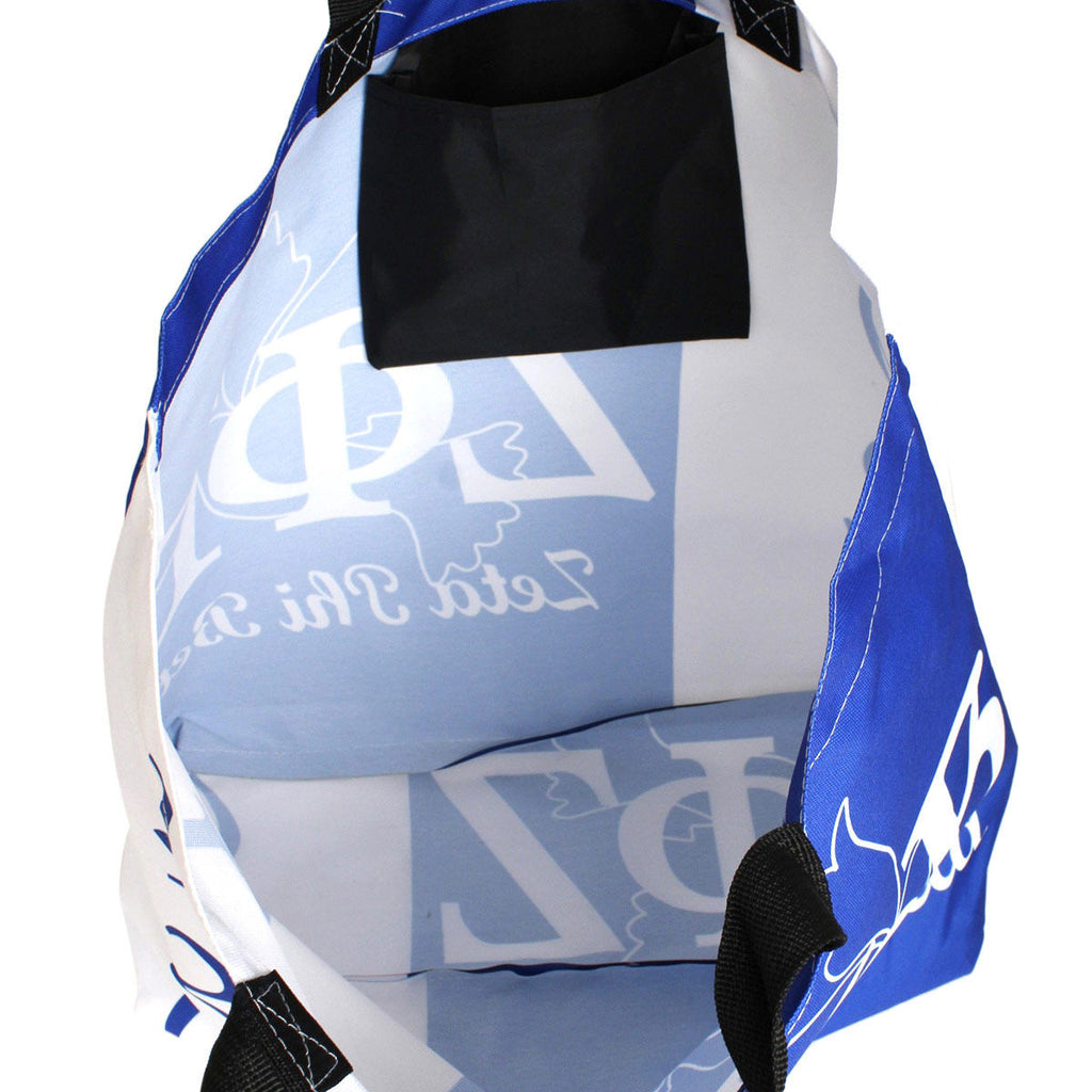 ZPB 1920 Blue White Large Shopper Tote for Women