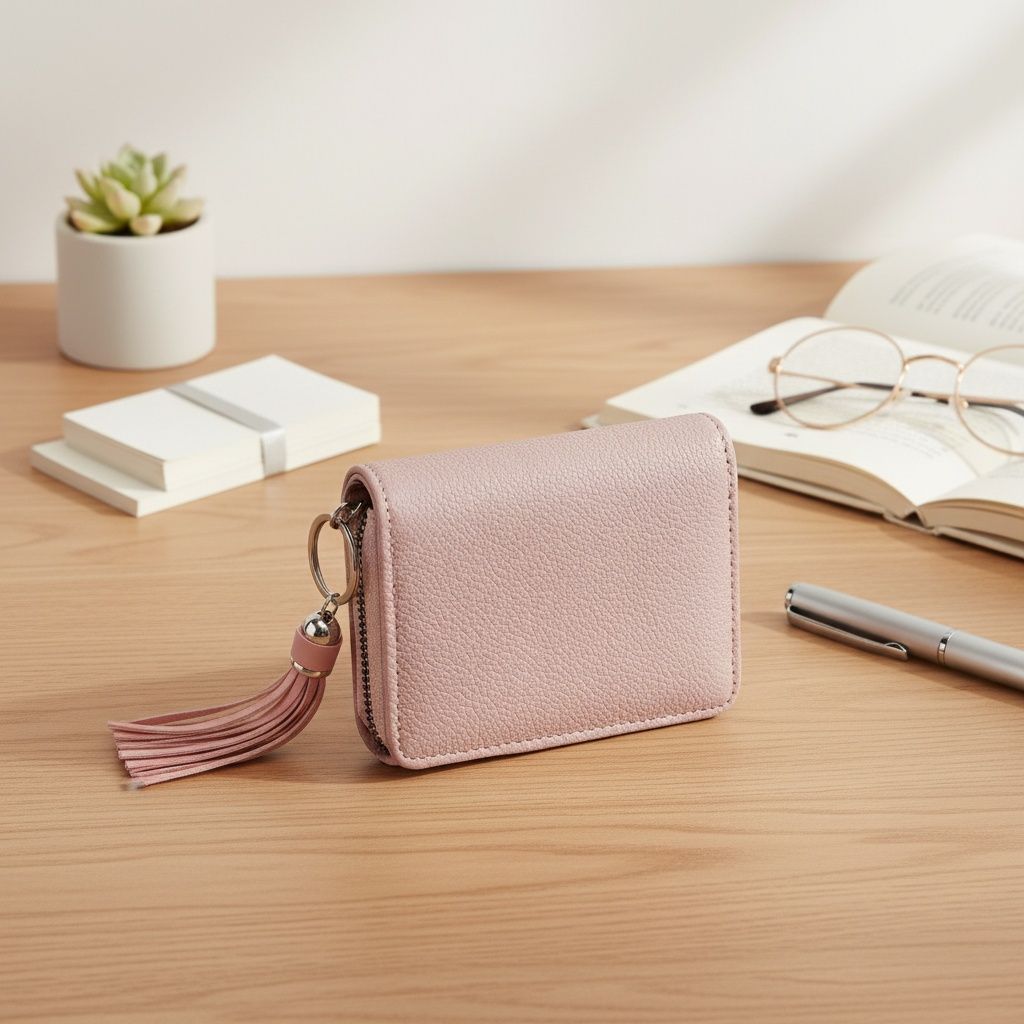 AKA Pink Tassel Keychain Zipper Wallet Updated