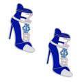 Zeta Phi Beta Paraphernalia Earrings Blue White Zeta Heel Studs