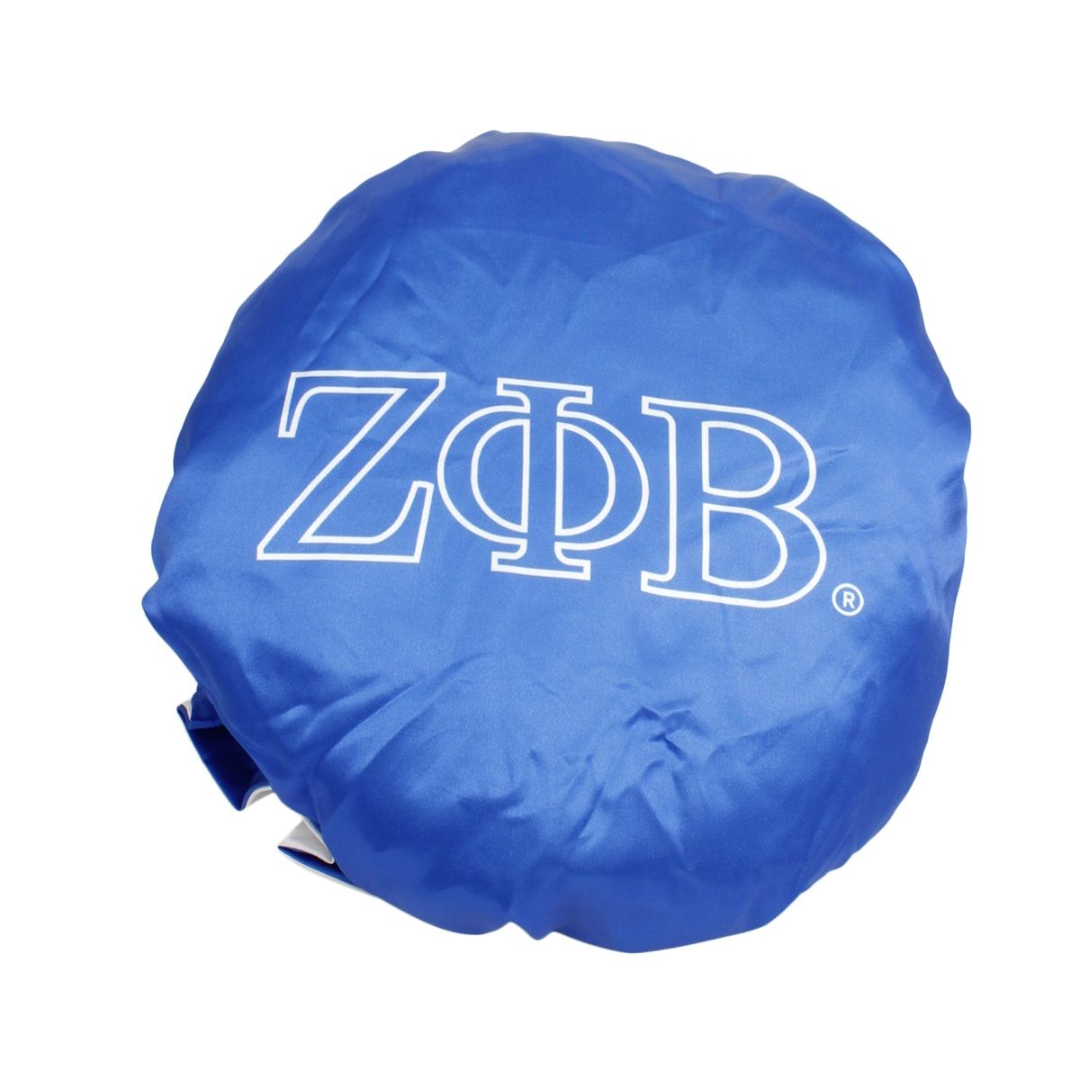 ZPB Sorority Blue White Satin Sleep Hair Bonnet Cap