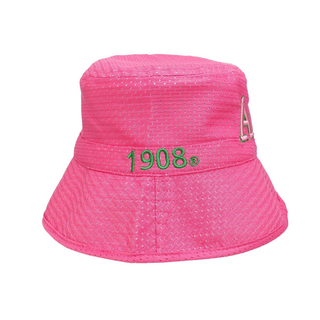 AKA Sorority Pink Mesh Embroidered Bucket Hat