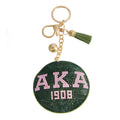 AKA Pink and Green Padded Alpha Kappa Alpha Inspired Sorority Keychain