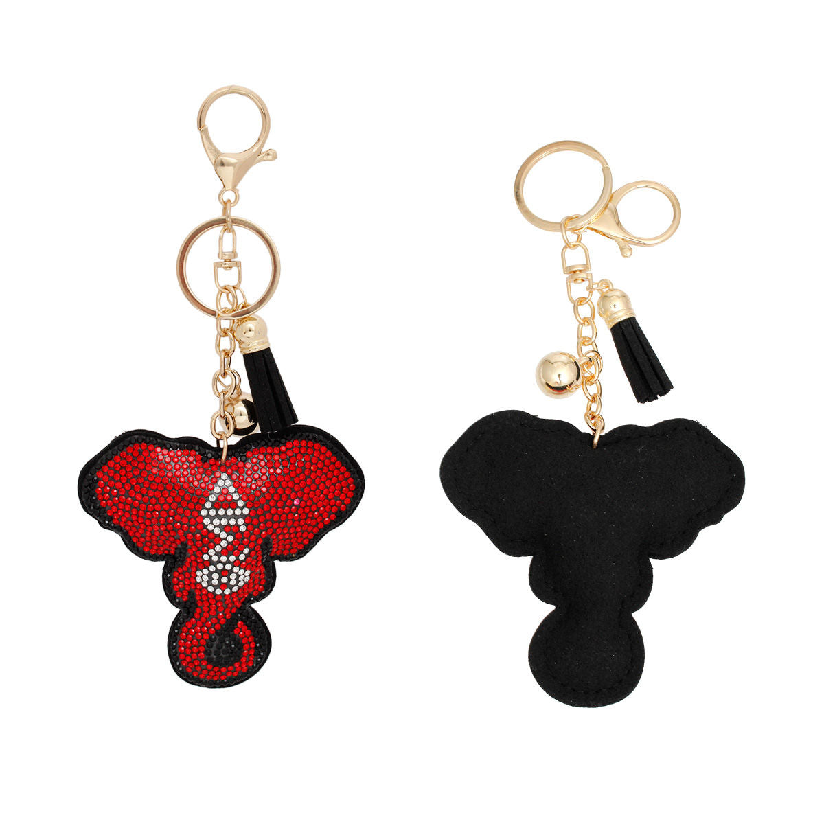 DST Delta Sigma Theta Sorority Elephant Head Red Padded Keychain