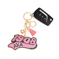 AKA Sorority 1908 Pink Padded Alpha Kappa Alpha Keychain Clip