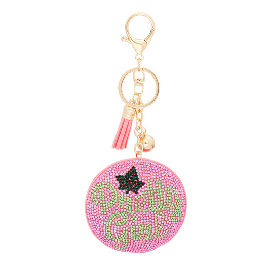 AKA Sorority Pink Pretty Girl Padded Keychain Alpha Kappa Alpha