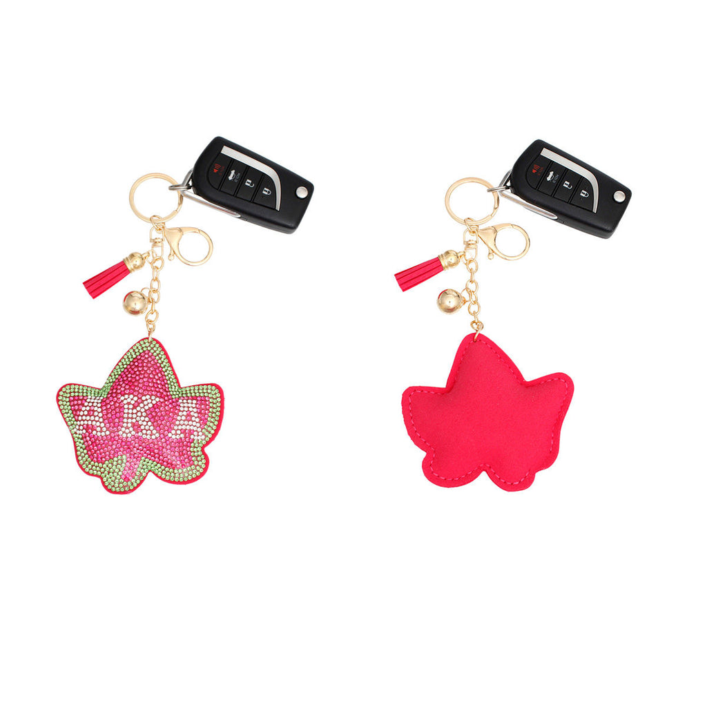 AKA Sorority Fuchsia Ivy Padded Alpha Kappa Alpha Keychain AKA Sorority Fuchsia Ivy Padded Keychain