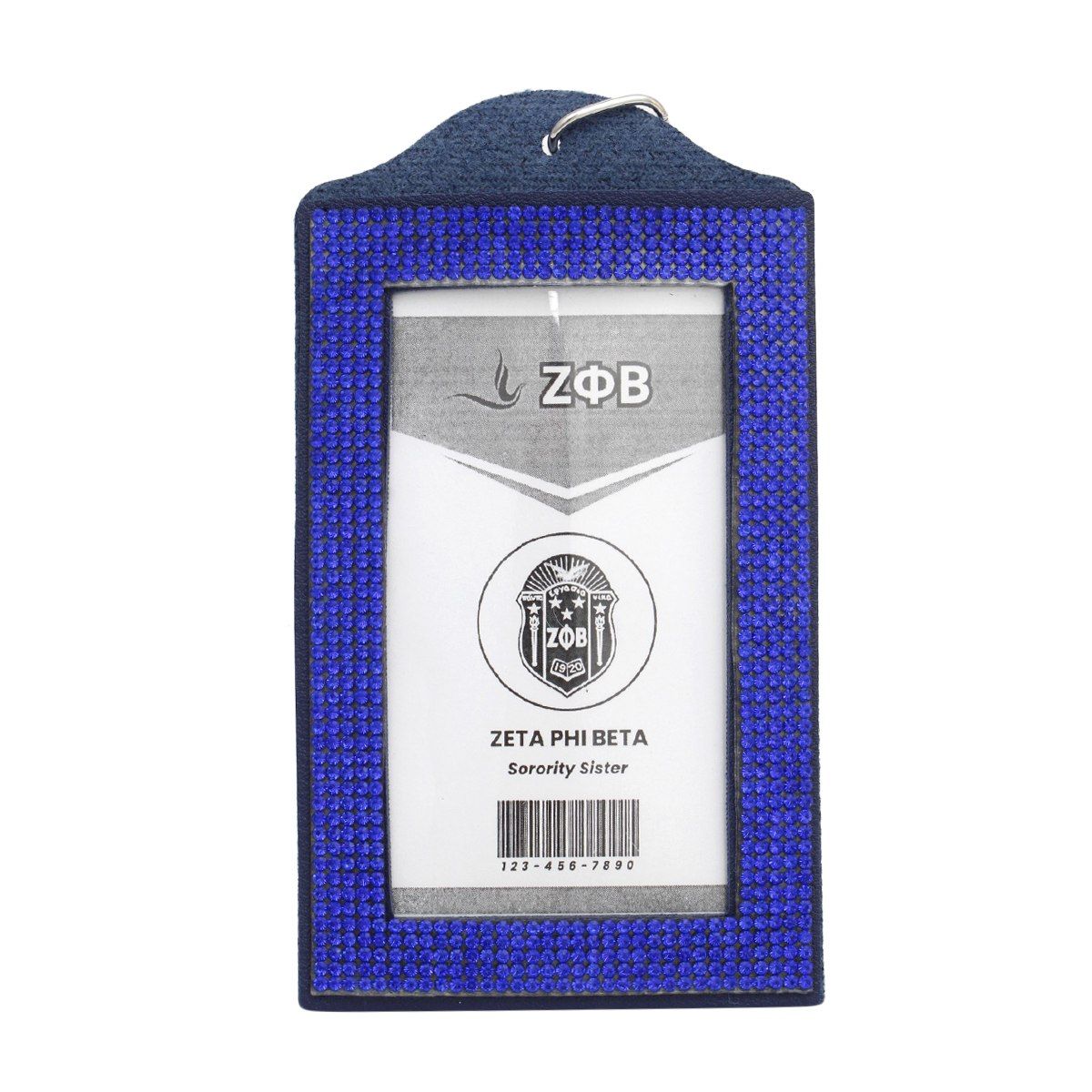 ZPB Blue Sparkling Sorority Pride ID Badge Holder