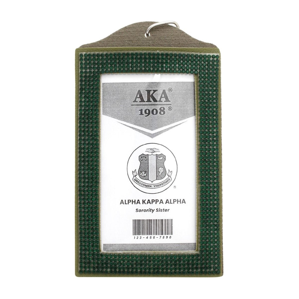 AKA Green Sparkle Sorority Pride ID Badge Holder