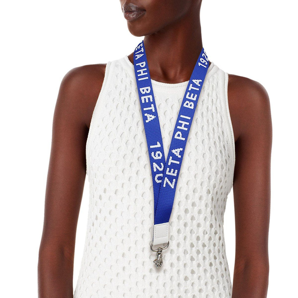 ZPB Inspired Blue Canvas Lanyard ID Badge Clip Women