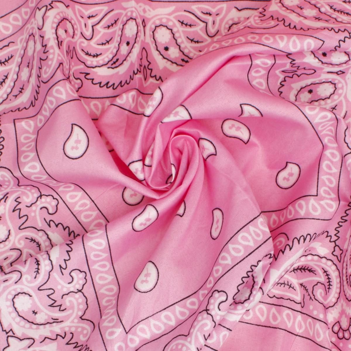 AKA Pink and White Bandana Bling Fringe Necklace Scarf