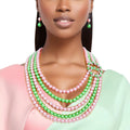 AKA Alpha Kappa Alpha Necklace Pink Green Pearl AKA Set