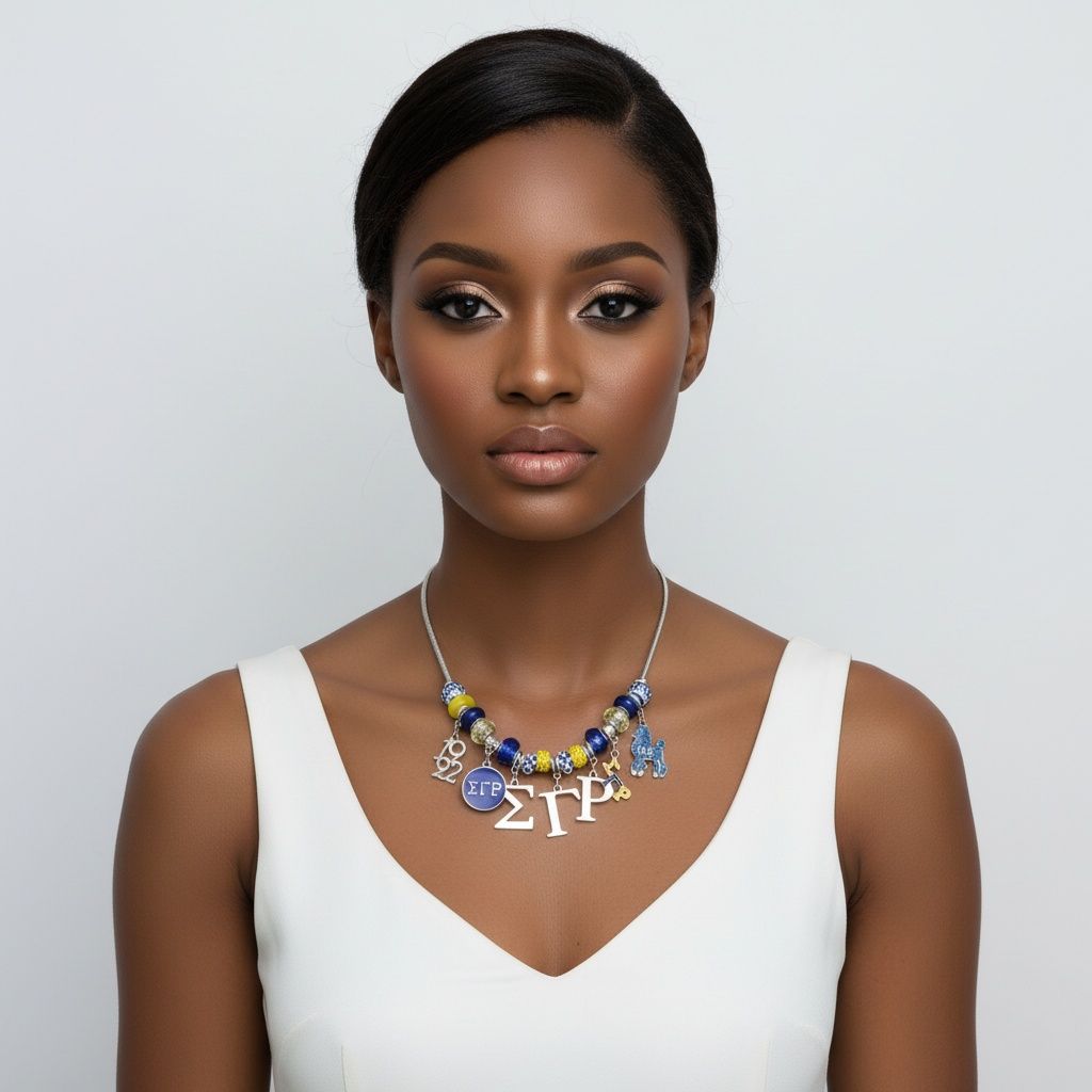 SGRHO Snake Chain Luxe Bead and Charm Necklace