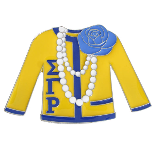 Sigma Gamma Rho Yellow Blue Sweater Sorority Pin SGRHO