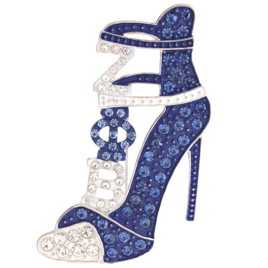 Zeta Phi Beta Pin - Blue Heel Sorority Brooch 