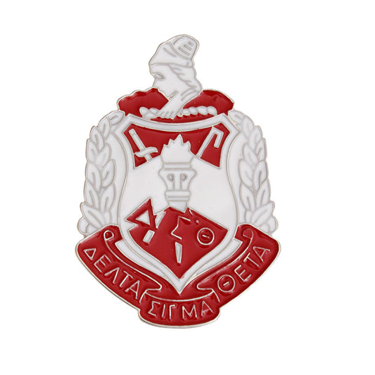 Delta Sigma Theta Red White Soror Delta Shield Brooch|2.45 x 1.65 inches
