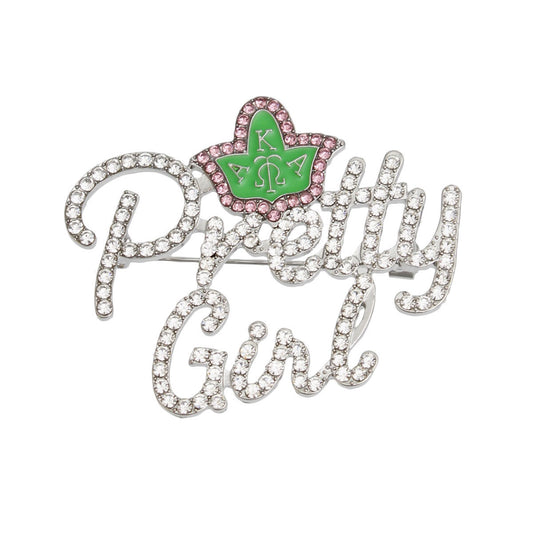 Alpha Kappa Alpha AKA Sorority Inspired Pretty Girl Pin Brooch for Women