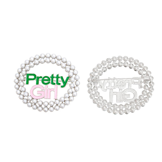 AKA Sorority White  Pearl Pretty Girl Brooch Alpha Kappa Alpha