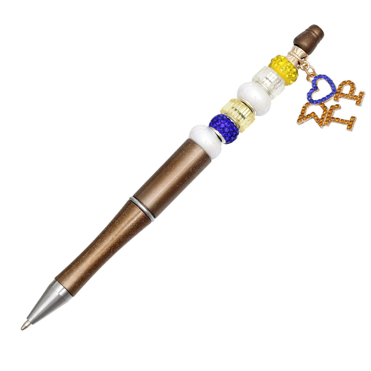 Sigma Gamma Rho Pen SGRHO Sorority Bling Bead and Charm Gold Pen