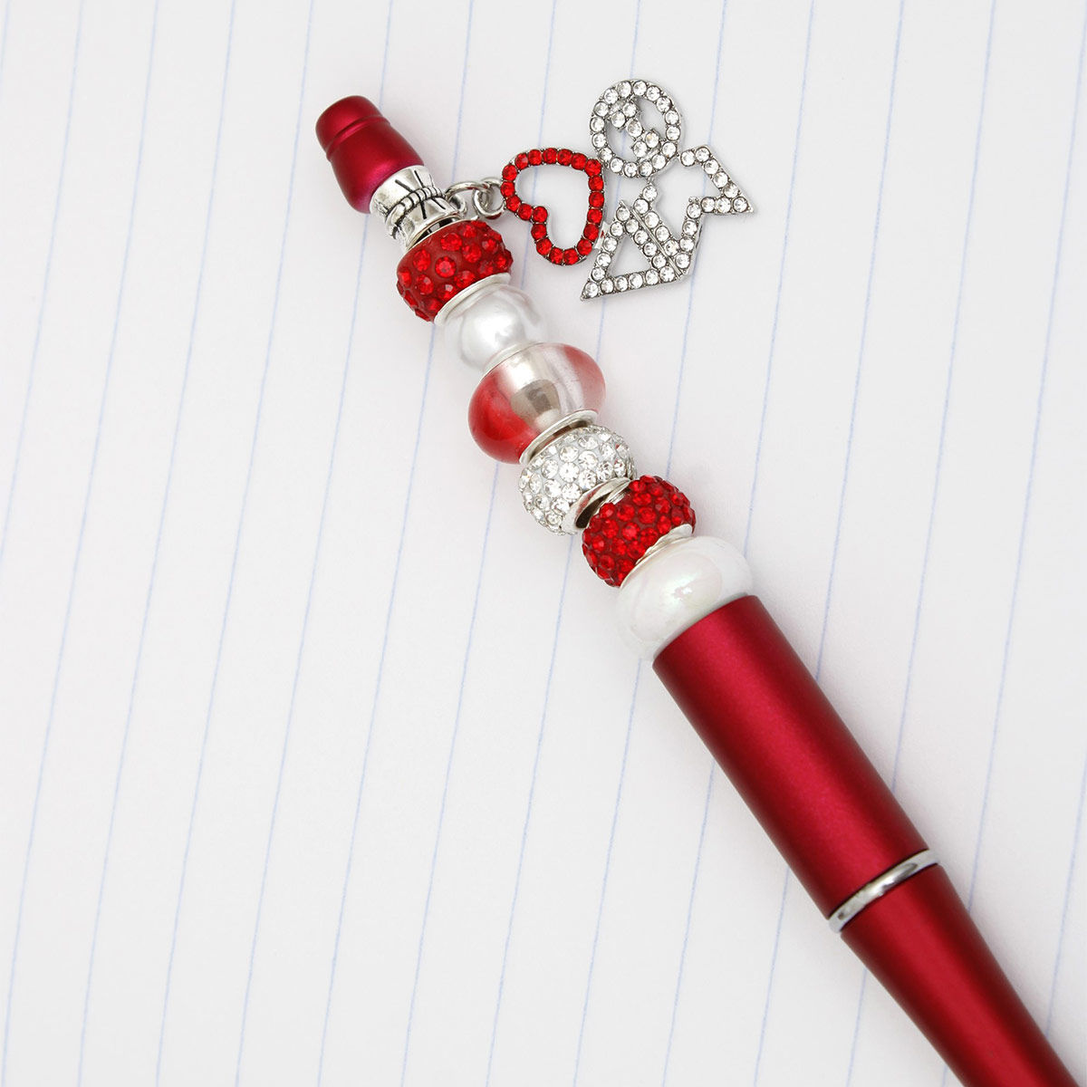 DST Sorority Delta Sigma Theta Bling Bead and Charm Red Pen