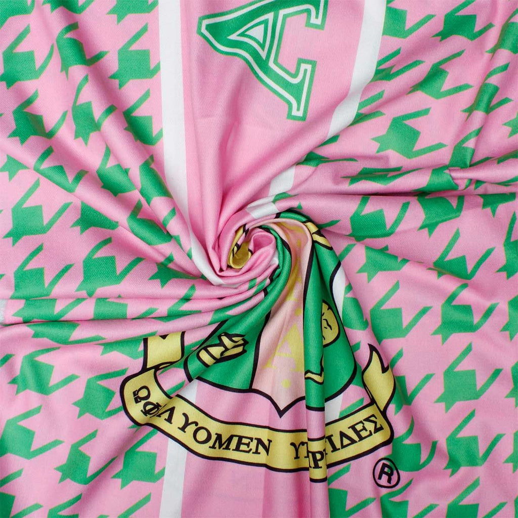 AKA Pink Green Houndstooth Fashion Shawl Scarf Alpha Kappa Alpha