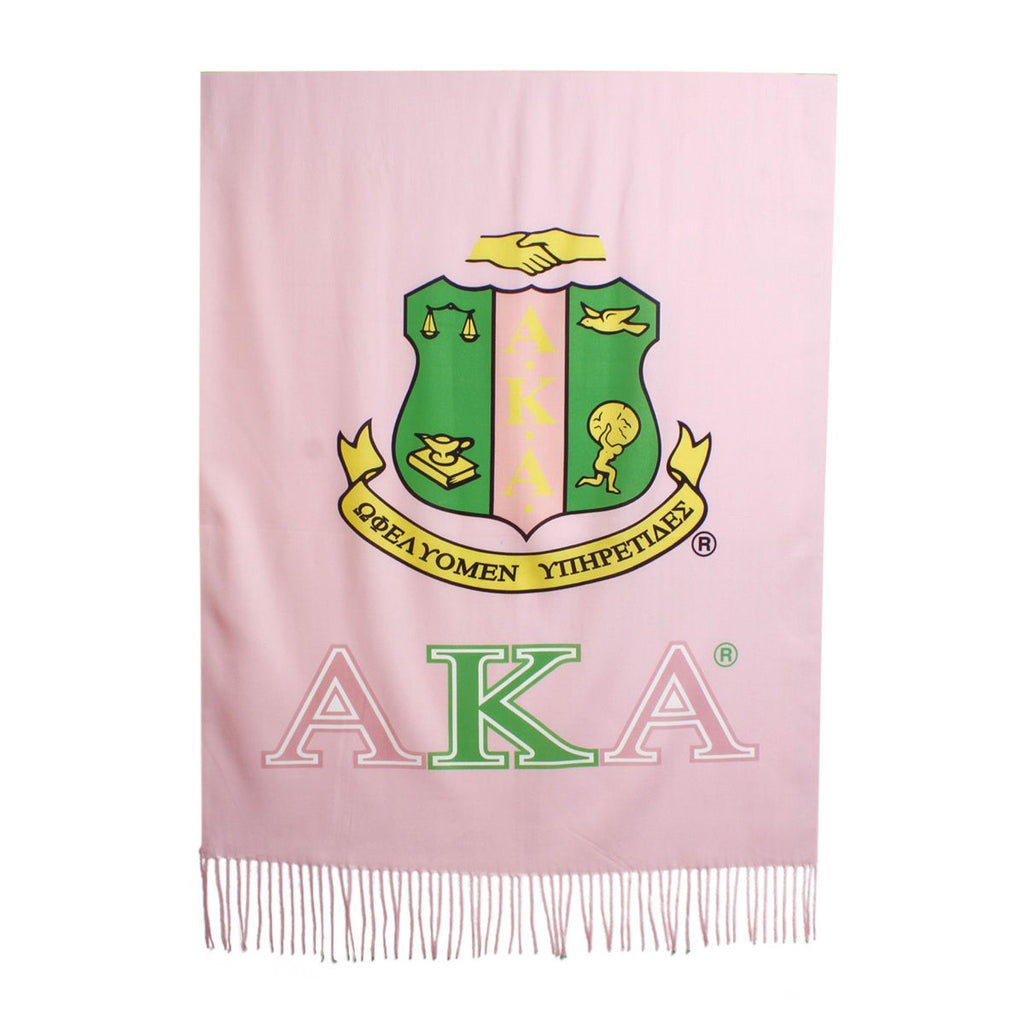 AKA Sorority Pale Pink & Green Fashion Shawl AKA Scarf
