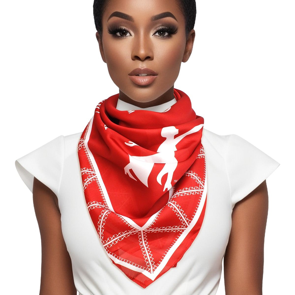 Delta Sigma Theta Inspired DST Sorority Lady Fortitude Red Square Delta Sigma Theta Scarf