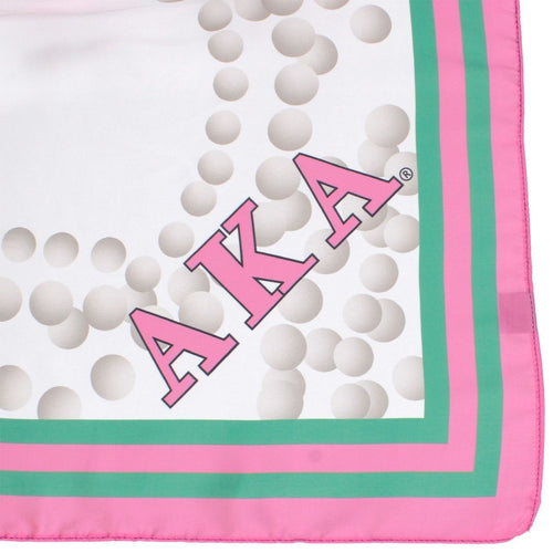 AKA Sorority Pearl Print Square AKA Scarf for Women