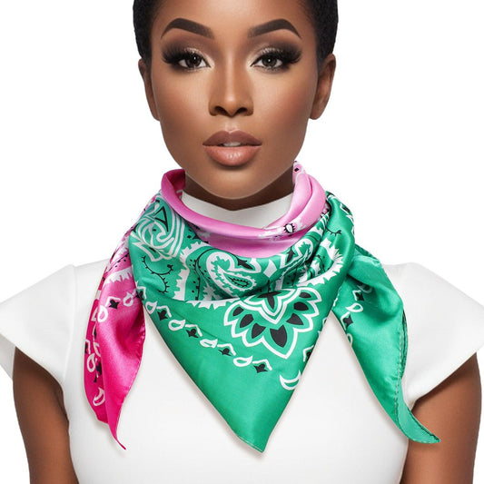 AKA Sorority Inspired Scarf Pink and Green Bandana Scarf
