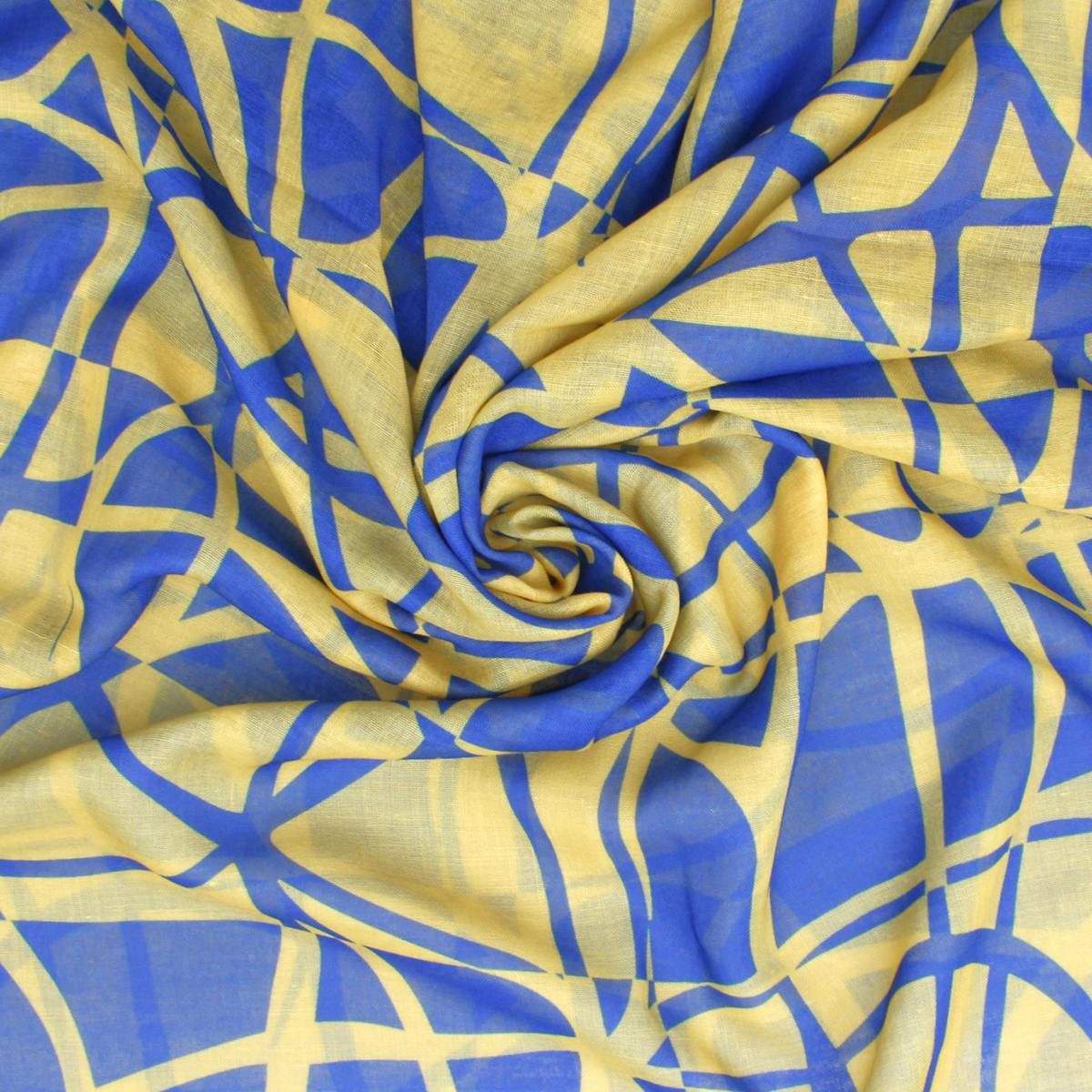 SGRHO Sorority Yellow Blue ColorBlock Swirl Kimono