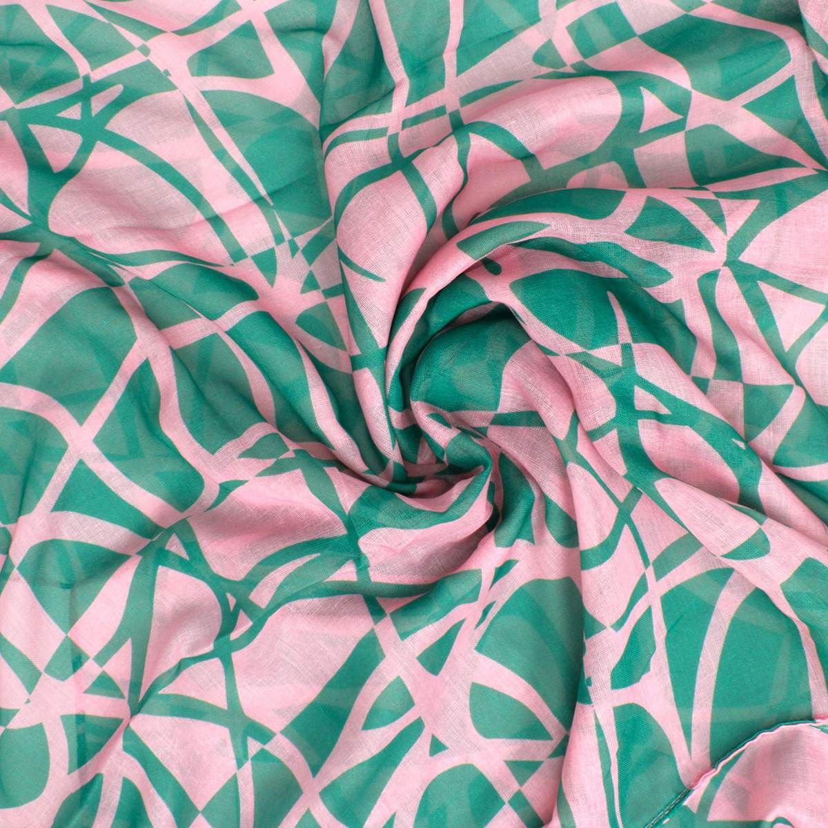 AKA Sorority Pink Green ColorBlock Swirl Kimono